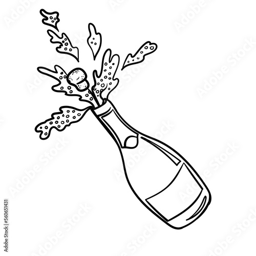 Illustration of a prosecco bottle