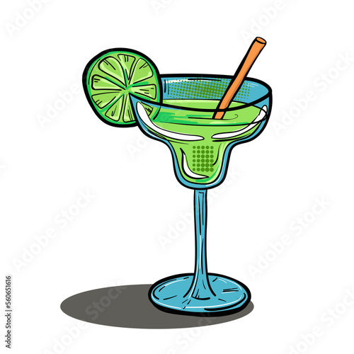 Glass of margarita cocktail