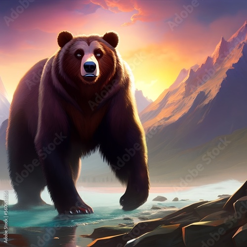 bear painting, bear in the ...