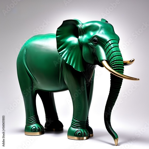 Malachite sculpture of Elep...