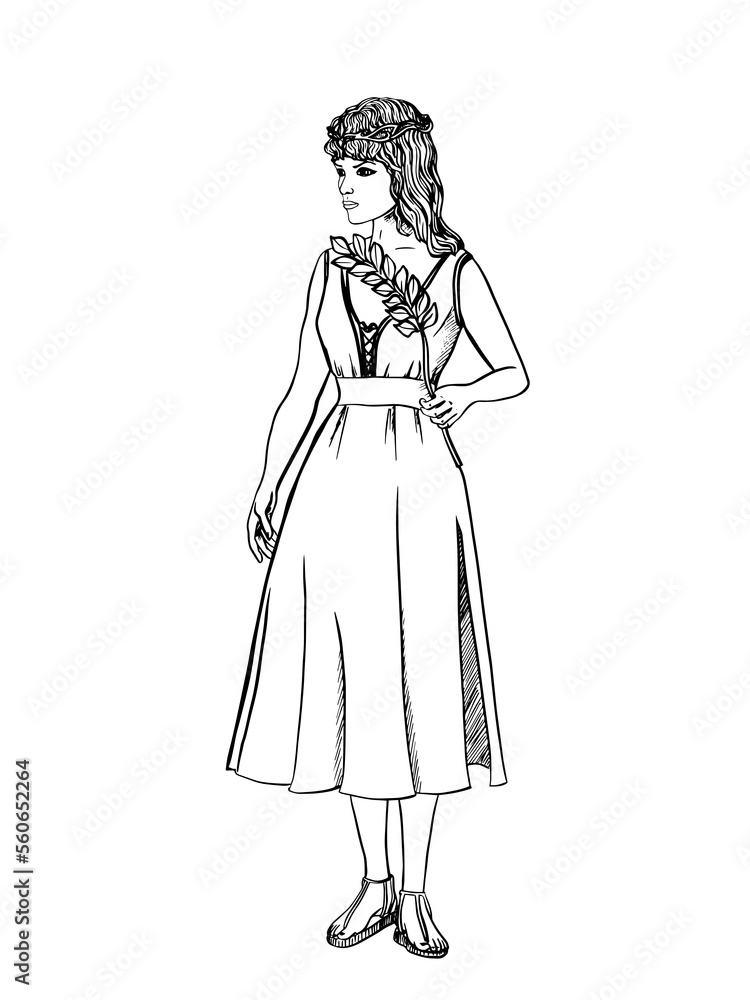 Astrology Zodiac sign Virgo. Realistic hand drawn girl. Zodiac characteristic. Vector illustration Astrology Zodiac sign Virgo. Realistic hand drawn girl. Zodiac characteristic. Vector illustration