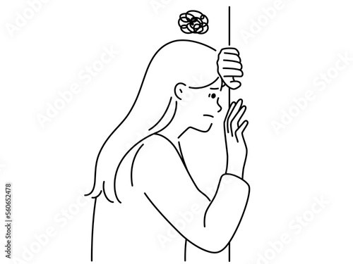 Unhappy woman suffer from depression 