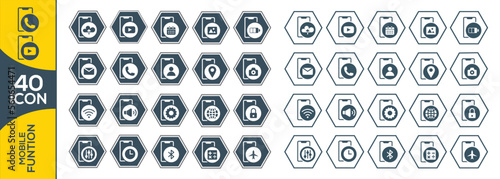 MOBILE FUNTION ICON SET DESIGN