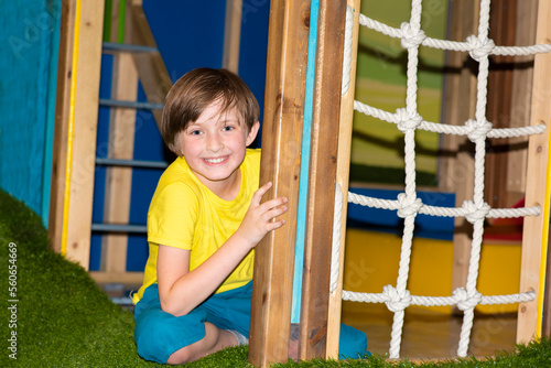 portrait of a smiling boy in a children's entertainment center  © Ruslan Russland