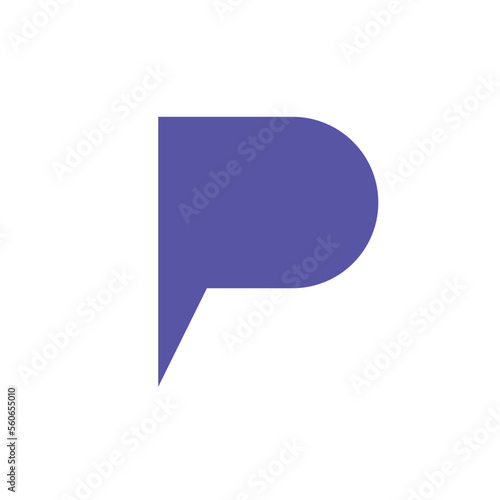 alphabet p speech bubble logo icon vector illustration 