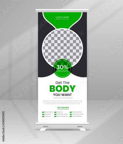 Body Fitness Gym Roll up Banner Standee for Gym Business
