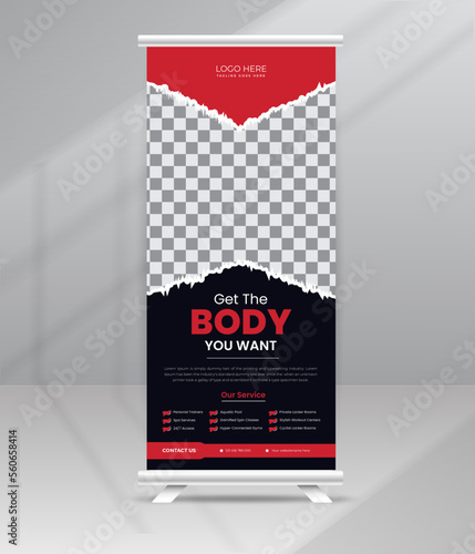 Body Fitness Gym Roll up Banner Standee for Gym Business