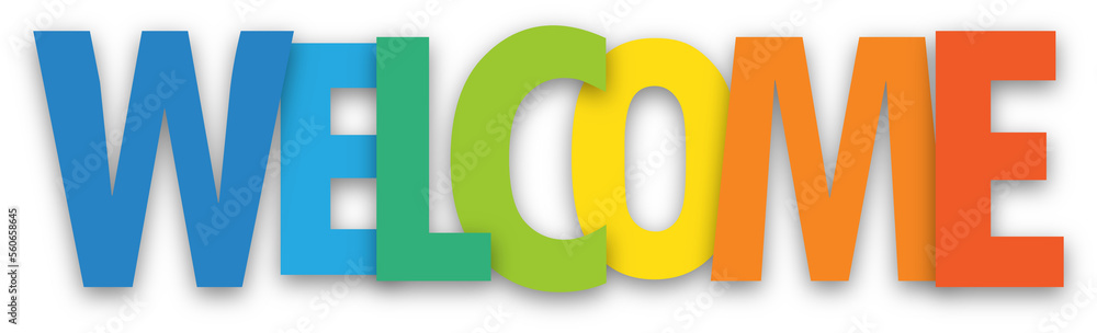 WELCOME colorful typography banner on transparent background Stock ...
