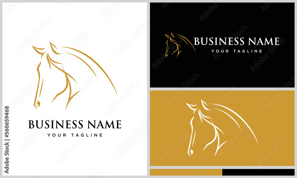 line art horse luxurious logo