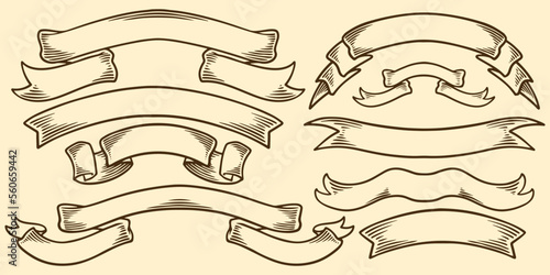 Hand drawing vintage ribbon...