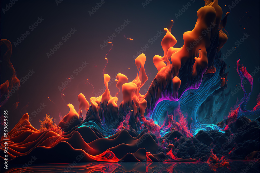 Multicolored smoke colors on a black isolated background. Background of smoke vape - generated by Generative AI