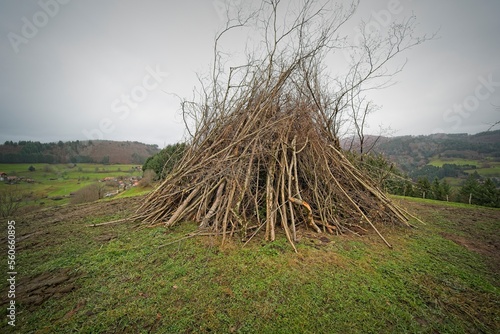 Photography pyre in central europe shortly before the burning
