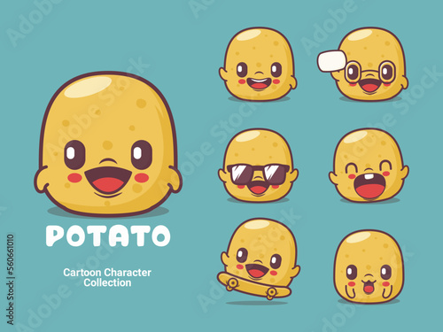 potato cartoon character vector illustration