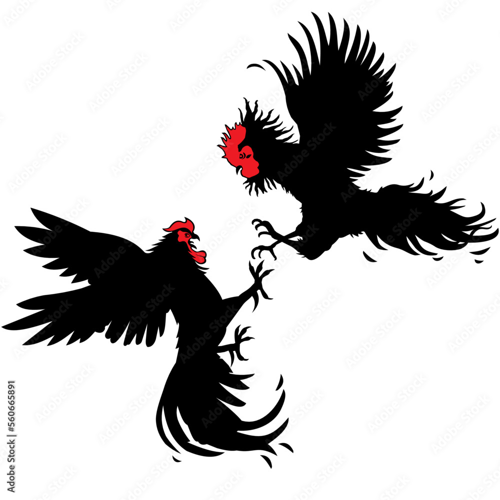 Fighting Rooster Silhouette