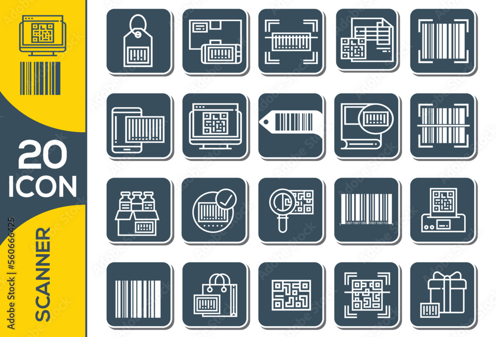 Fototapeta premium SCANNER ICON SET DESIGN
