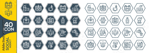 SOCIAL ADDICT ICON SET DESIGN