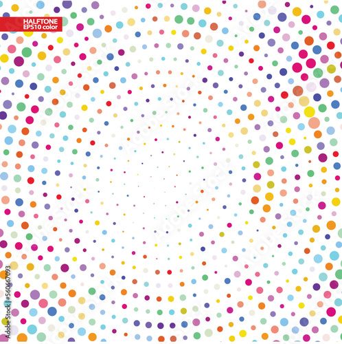 Modern background of colored dots on white for text