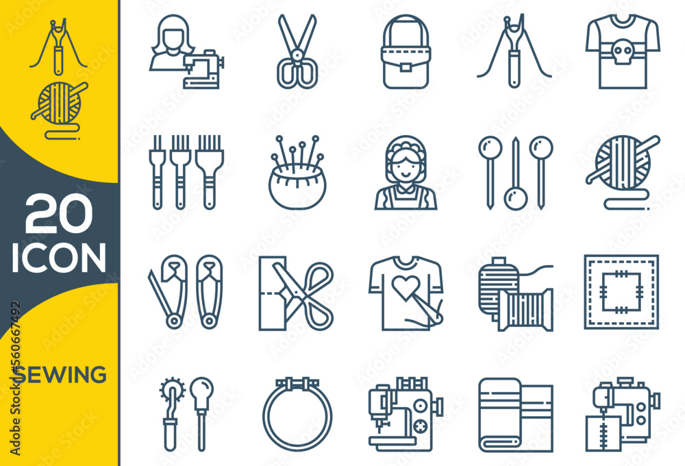 SEWING ICON SET DESIGN SEWING ICON SET DESIGN