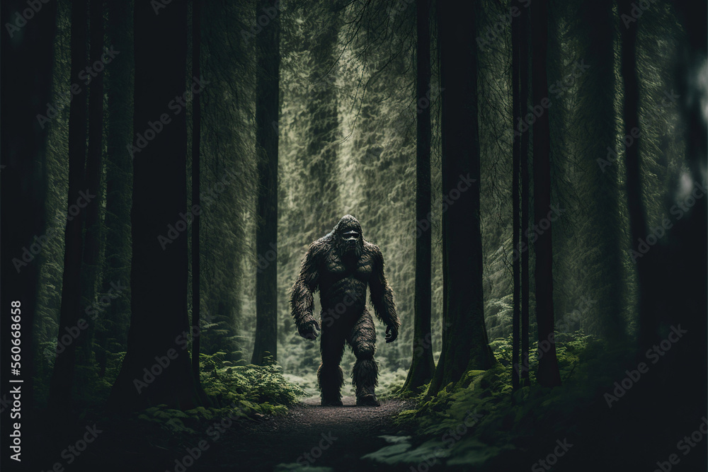 Fototapeta premium Bigfoot sasquatch. Generative AI