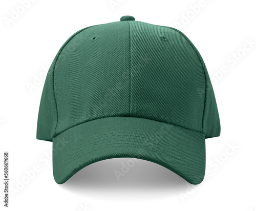 Photography Green cap isolated on white background.