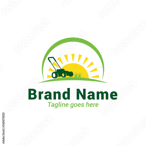 Lawn Care Service Logo Design, Lawn mower logo.