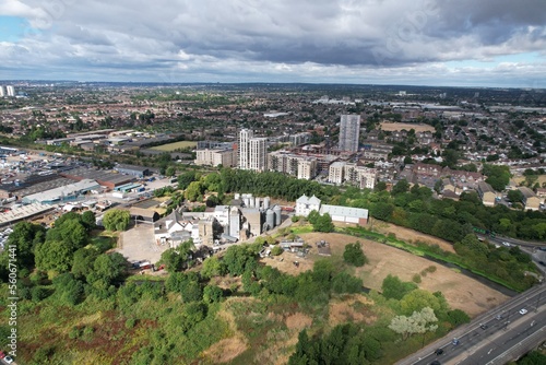 Enfield North London Tower blocks UK drone aerial view