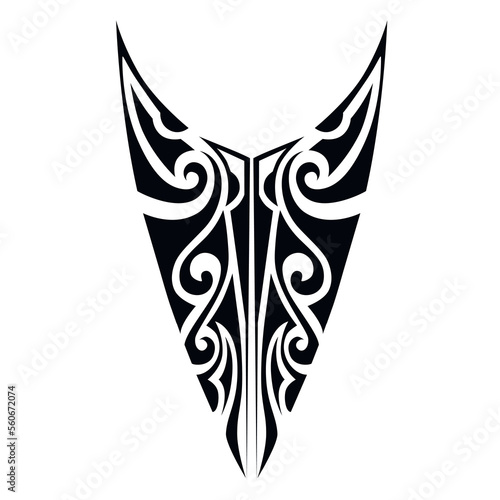 Maori tribal style tattoo pattern fit for a leg or arm, hand, shoulder.