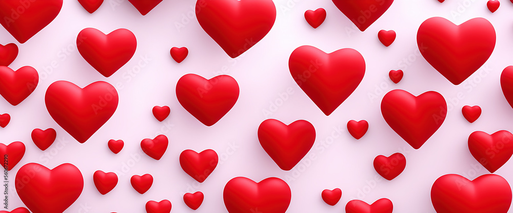Illustration of Flying hearts on transparent background. Heart shaped love symbols for happy woman, mother, Valentine's day, birthday greeting card design.