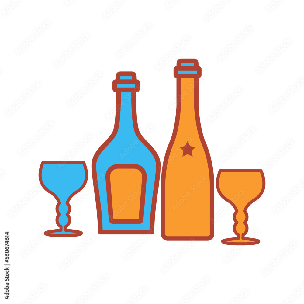 glass and bottles,icon,color, design,flat, style,trendy collection,template glass and bottles,icon,color, design,flat, style,trendy collection,template