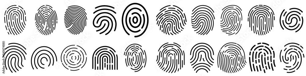 Fingerprint icon vector set. Password illustration sign collection. Security symbol or logo. Fingerprint icon vector set. Password illustration sign collection. Security symbol or logo.