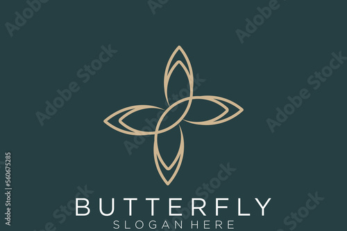 Butterfly Golden Color Logo Design