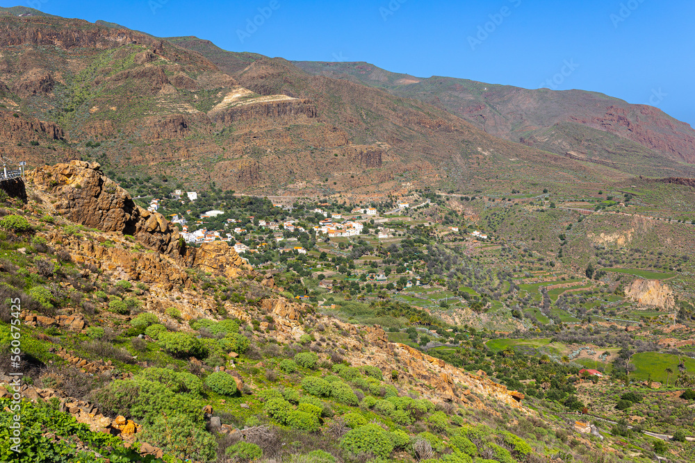 Landscape of the unique landscape of Gran Canaria, Spain
