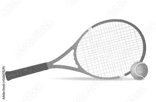 tennis racket and ball