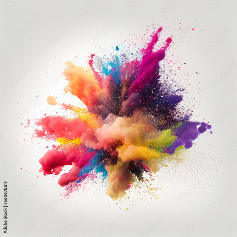 cor, explosãro, cores, saturação, design, pó