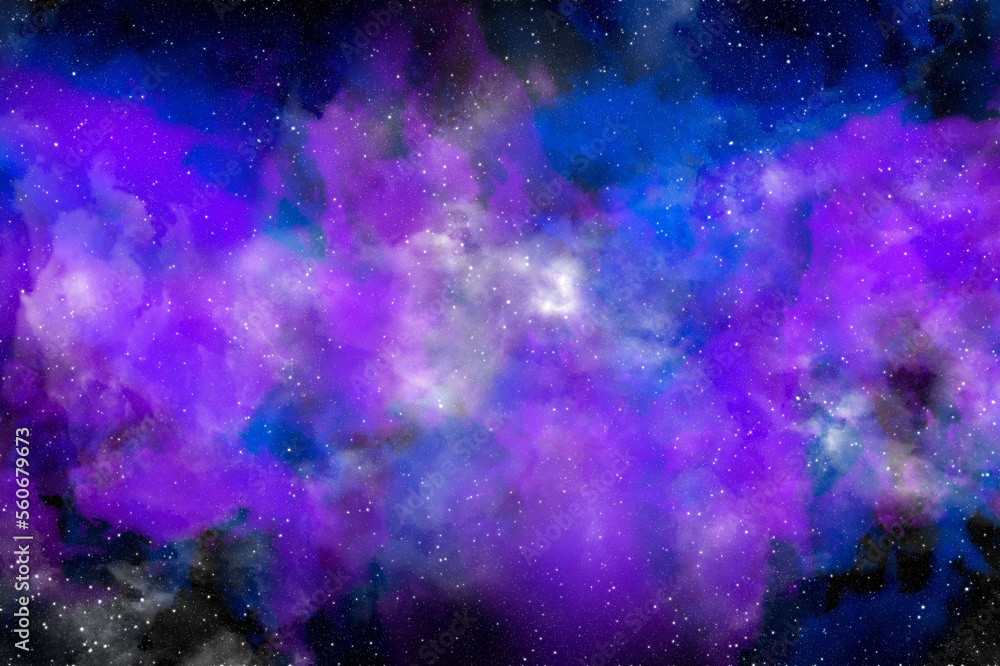 Fototapeta premium Space background with stardust and shining stars. Realistic cosmos and color nebula. Colorful galaxy. 3d illustration