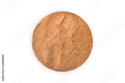 Cinnamon powder on a white background image