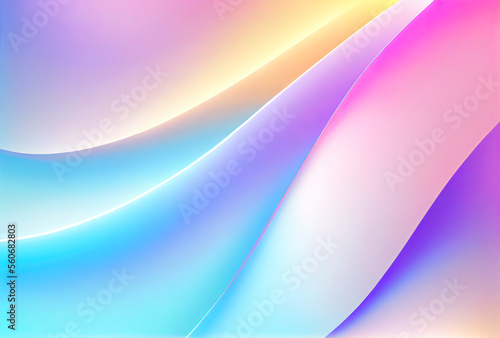 Pastel colored holographic abstract texture background as liquid waves of silk in vibrant neon colors generative AI illustration