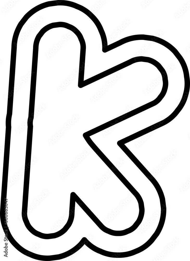 Fototapeta premium cute puffy black and white letter hand draw alphabet