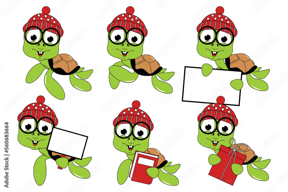 Obraz premium cute sea turtle animal cartoon