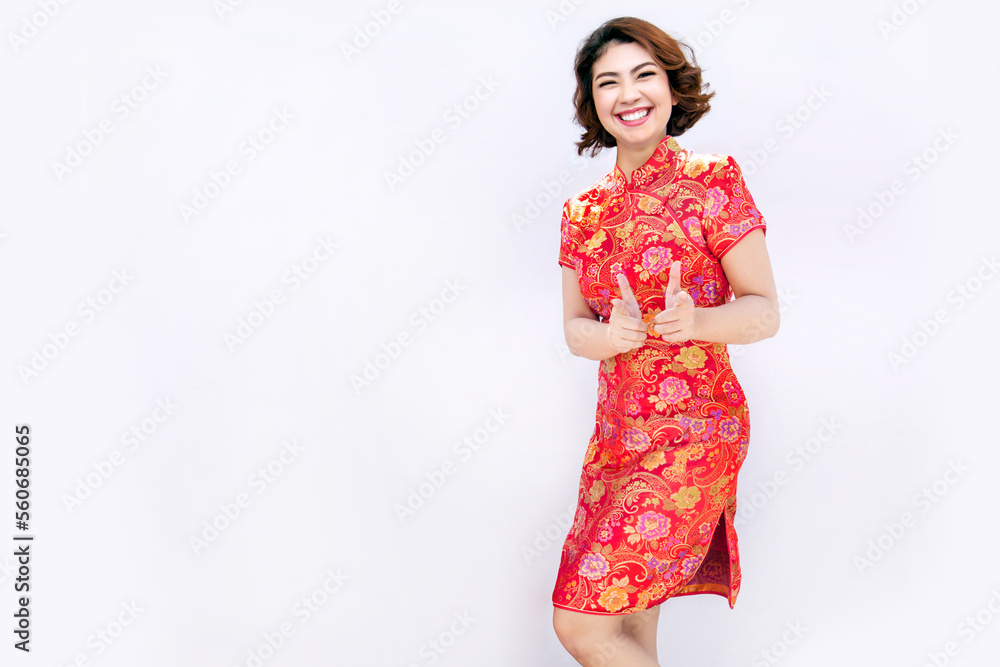 happy smile Chinese woman model with cheongsam Chinese happy smile Chinese woman model with cheongsam Chinese
