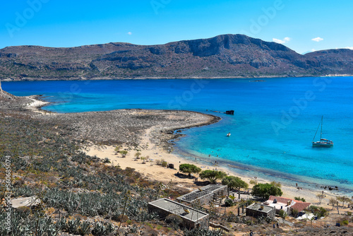 Fototapeta Naklejka Na Ścianę i Meble -  Blick von der Insel Gramvousa auf die Balosbucht in  Kreta (Griechenland)