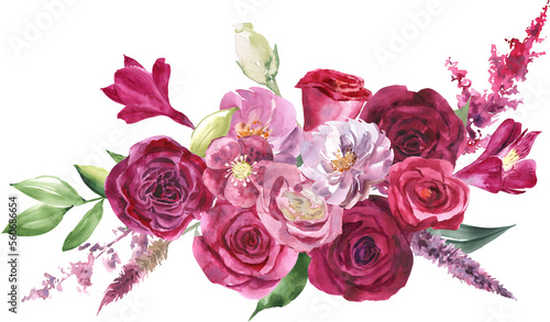 Tablou canvas Watercolor floral arrangement