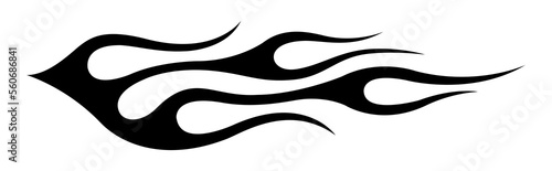 Fire flame racing car decal vector art graphic. Burning tire and flame sports car body side vinyl decal. Side decoration for car, auto, truck, boat, suv, motorcycle.