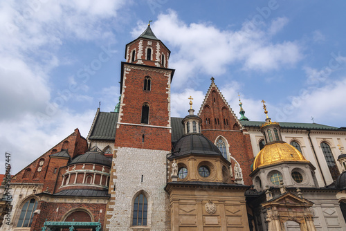 Royal Cathedral in area of Wawel Royal Castle in Krakow city, Lesser Poland Voivodeship of Poland