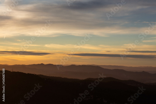 sunset time with mountains view © arymer