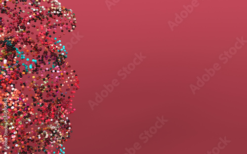 Tableau sur toile 3d render of abstract art 3d background with surreal motion moving festive wavy