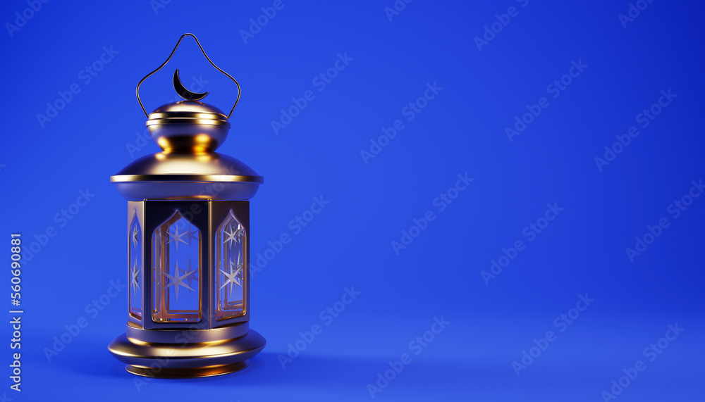 Ramadan background with golden lantern and copy space, 3d rendering illustration. Muslim Holy Month Ramadan Kareem wallpaper design. Ramadan background with golden lantern and copy space, 3d rendering illustration. Muslim Holy Month Ramadan Kareem wallpaper design.