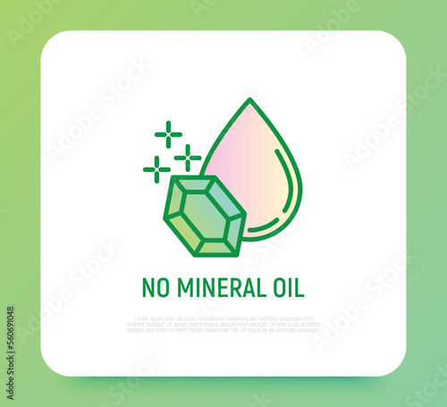 No mineral oil symbol for packaging. Modern vector illustration for beauty product.