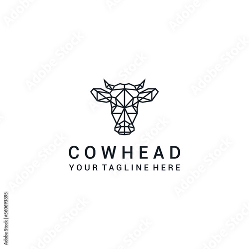 Cow Head logo design icon template