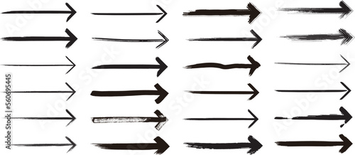 矢印　和風　筆ブラシ　イラスト